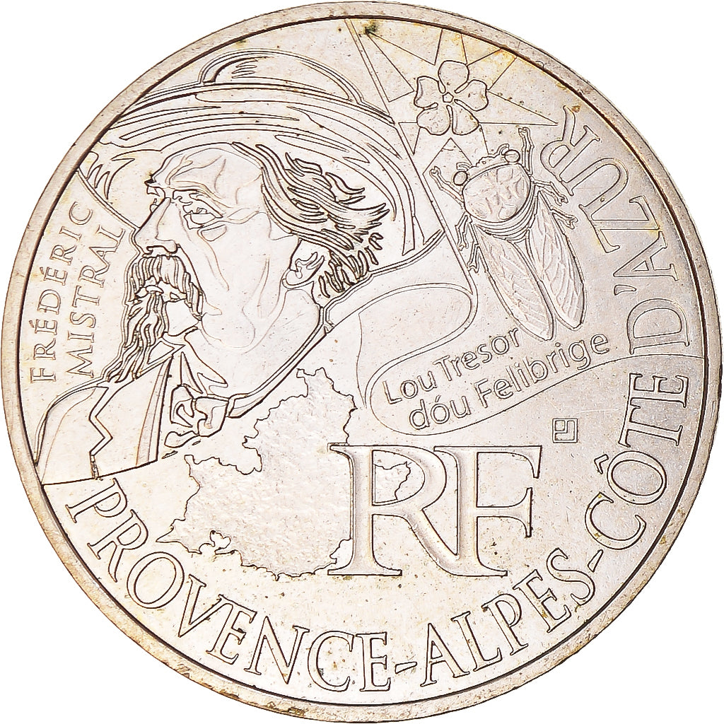 France, 10 Euro, Provence-Alpes-Cote d'Azur, 2012, MS(60-62), Silver