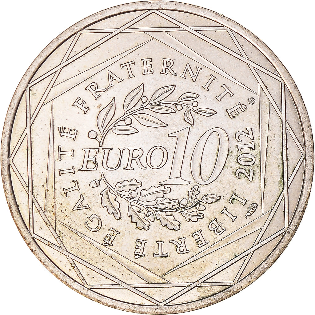 France, 10 Euro, Provence-Alpes-Cote d'Azur, 2012, MS(60-62), Silver