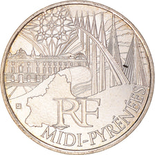 France, 10 Euro, Midi-Pyrénées, 2011, Paris, MS(60-62), Silver, KM:1752