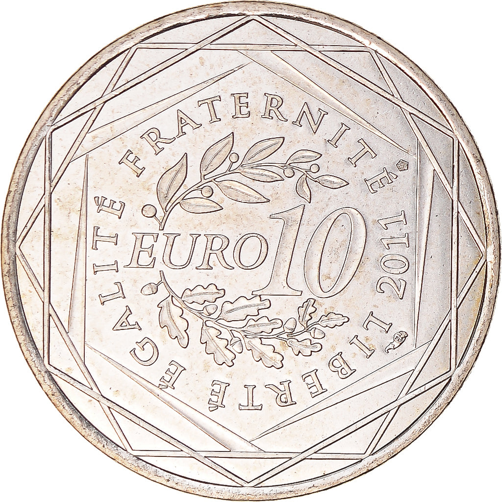 France, 10 Euro, Midi-Pyrénées, 2011, Paris, MS(60-62), Silver, KM:1752