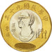 CHINA, REPUBLIC OF, 20 Yuan, 2001, KM #565, MS(63), Bi-Metallic, 26.85, 8.49