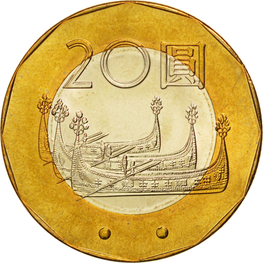 CHINA, REPUBLIC OF, 20 Yuan, 2001, KM #565, MS(63), Bi-Metallic, 26.85, 8.49