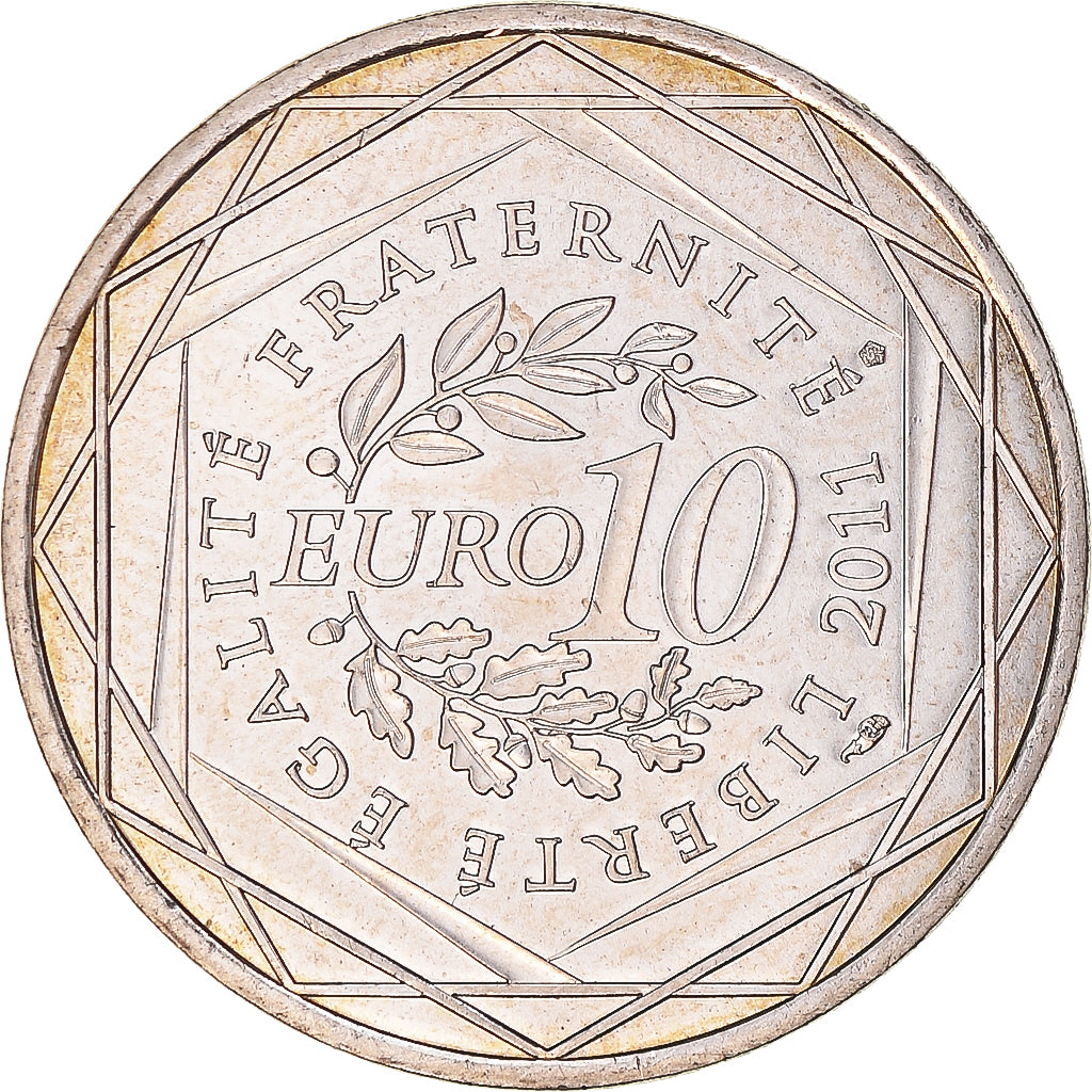 France, 10 Euro, Ile de France, 2011, Paris, MS(60-62), Silver, KM:1739