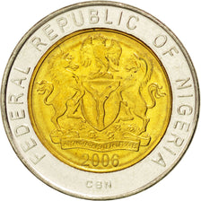 NIGERIA, Naira, 2006, KM #18, AU(55-58), Bi-Metallic, 21.48, 5.34