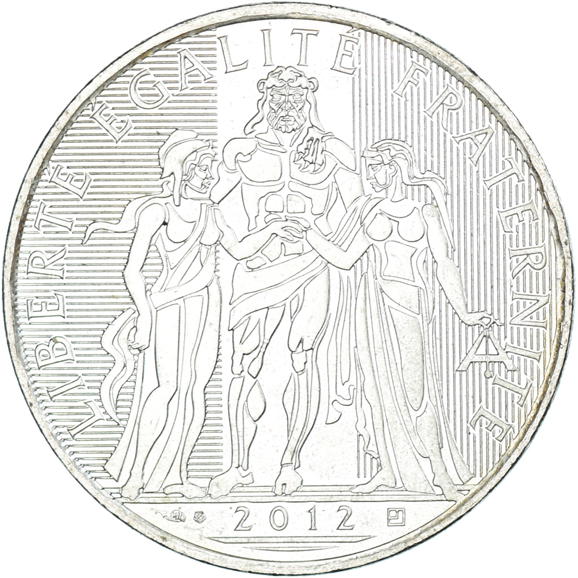France, 10 Euro, Hercule, 2012, Paris, MS(63), Silver, Gadoury:EU 516, KM:2073