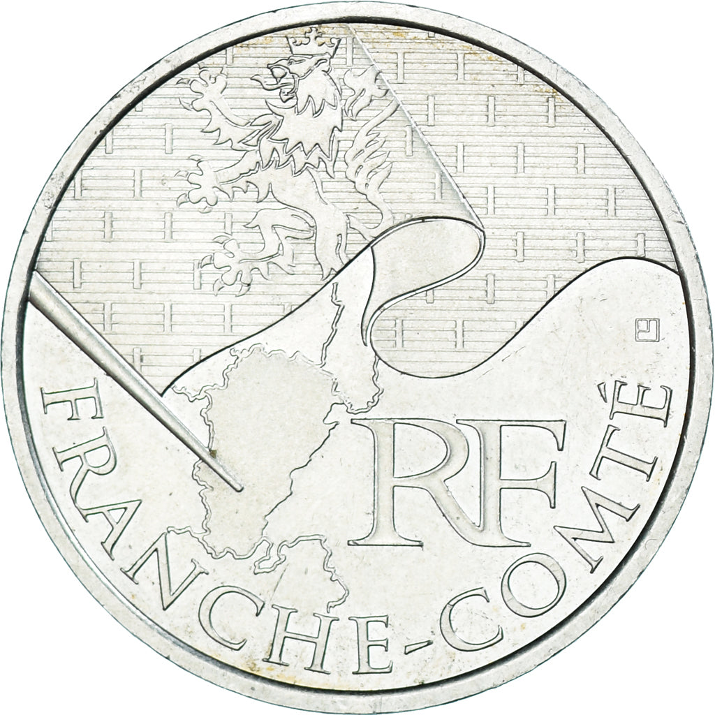 France, 10 Euro, Franche-Comté, 2010, Paris, SUP+, Argent, KM:1653