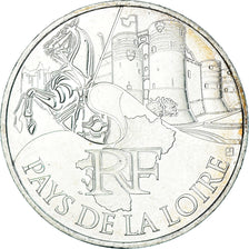 France, 10 Euro, Pays de la Loire, 2011, MS(60-62), Silver