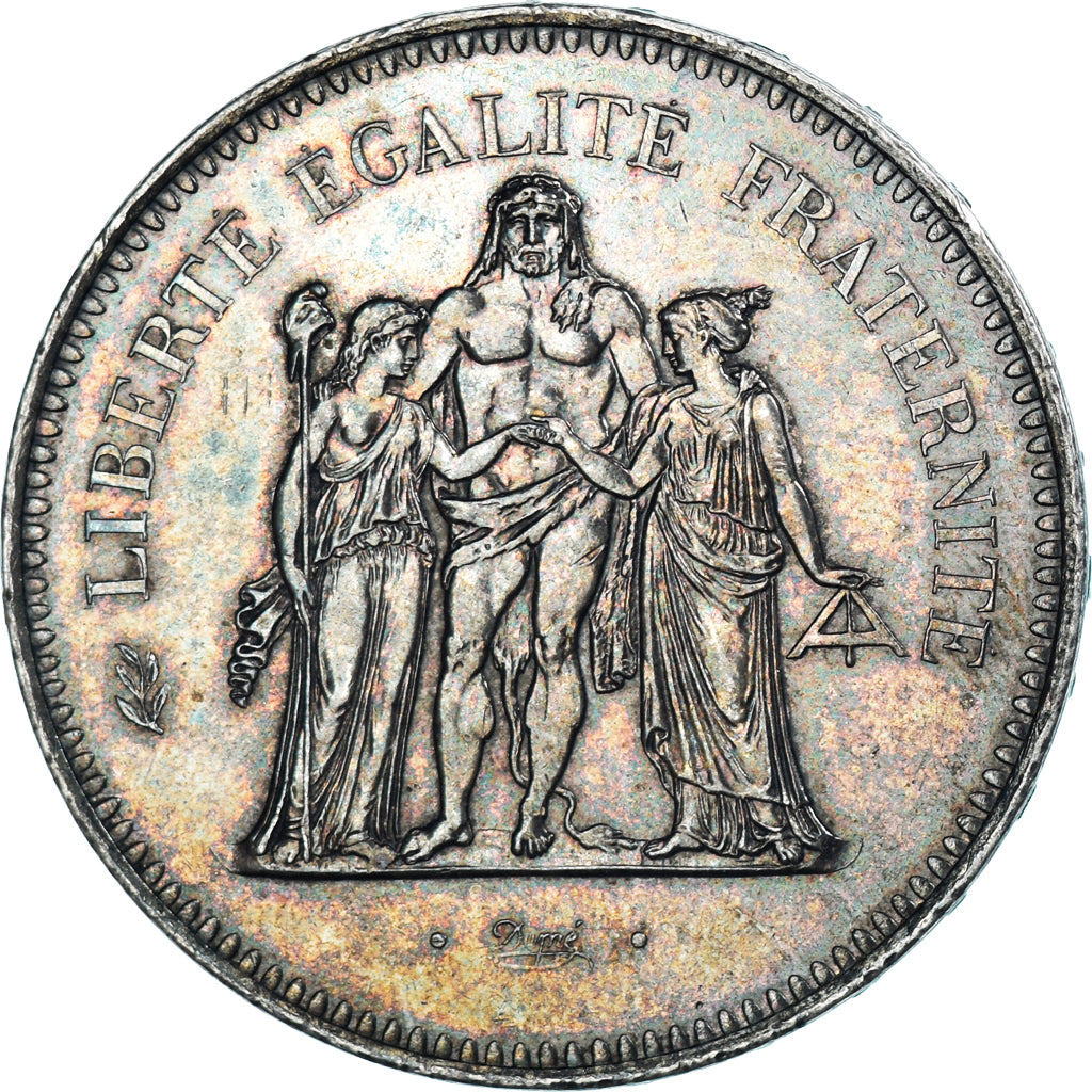 Moneta, Francja, Hercule, 50 Francs, 1976, Paris, AU(50-53), Srebro, KM:941.1