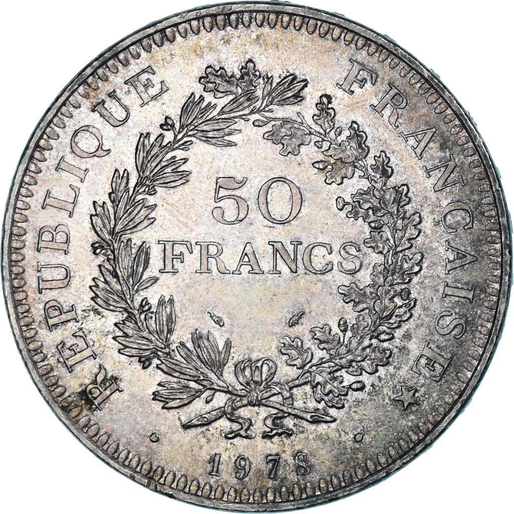 Coin, France, Hercule, 50 Francs, 1978, Paris, AU(55-58), Silver, KM:941.1