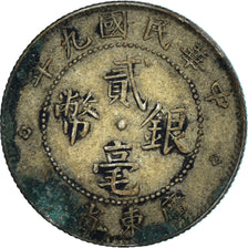 Moeda, China, KWANGTUNG PROVINCE, 20 Cents, 1912-1924, VF(20-25), Prata, KM:423