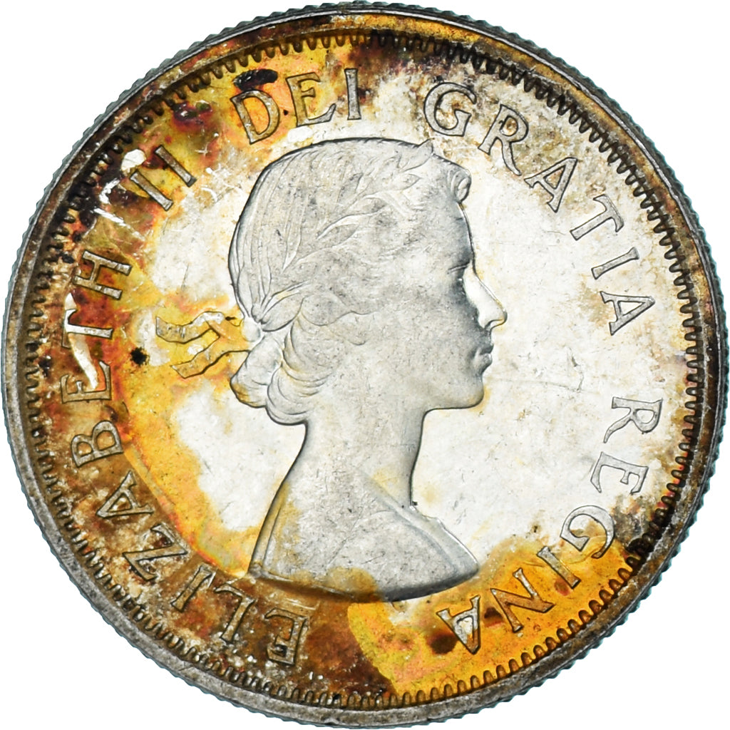 Moeda, Canadá, Elizabeth II, 25 Cents, 1964, Royal Canadian Mint, Ottawa