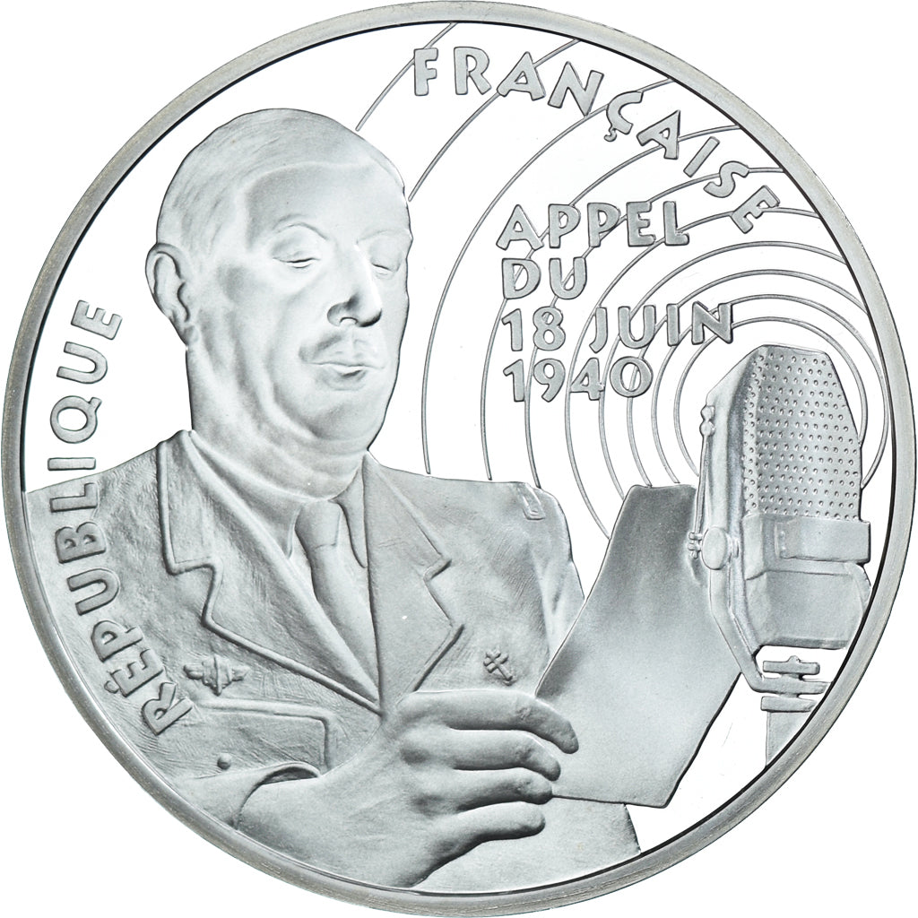 Münze, Frankreich, Appel du 18 juin 1940, Libération, 100 Francs, 1994, Proof