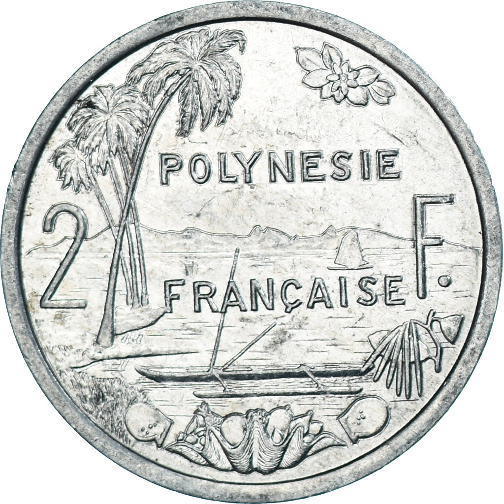Coin, French Polynesia, 2 Francs, 1986, Paris, AU(50-53), Aluminum, KM:10