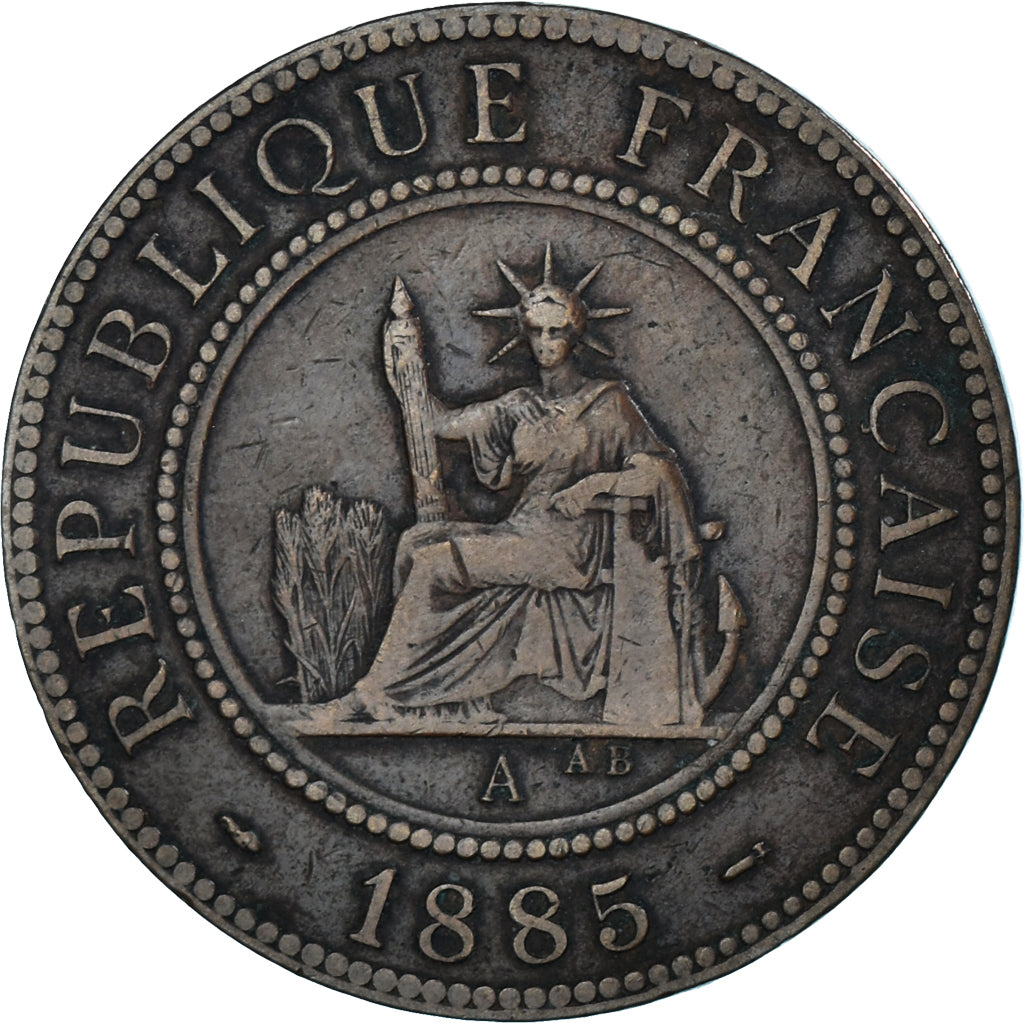 Coin, FRENCH INDO-CHINA, Cent, 1885, Paris, VF(30-35), Bronze, KM:1