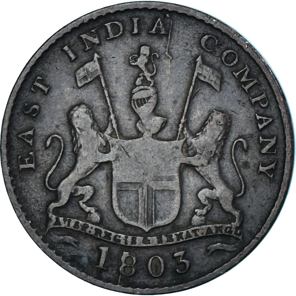 Monnaie, Inde britannique, MADRAS PRESIDENCY, 20 Cash, 1803, Soho Mint