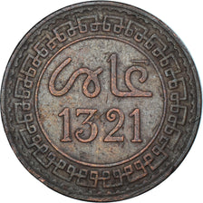 Coin, Morocco, 'Abd al-Aziz, 5 Mazunas, 1903/AH1321, Paris, VF(30-35), Bronze