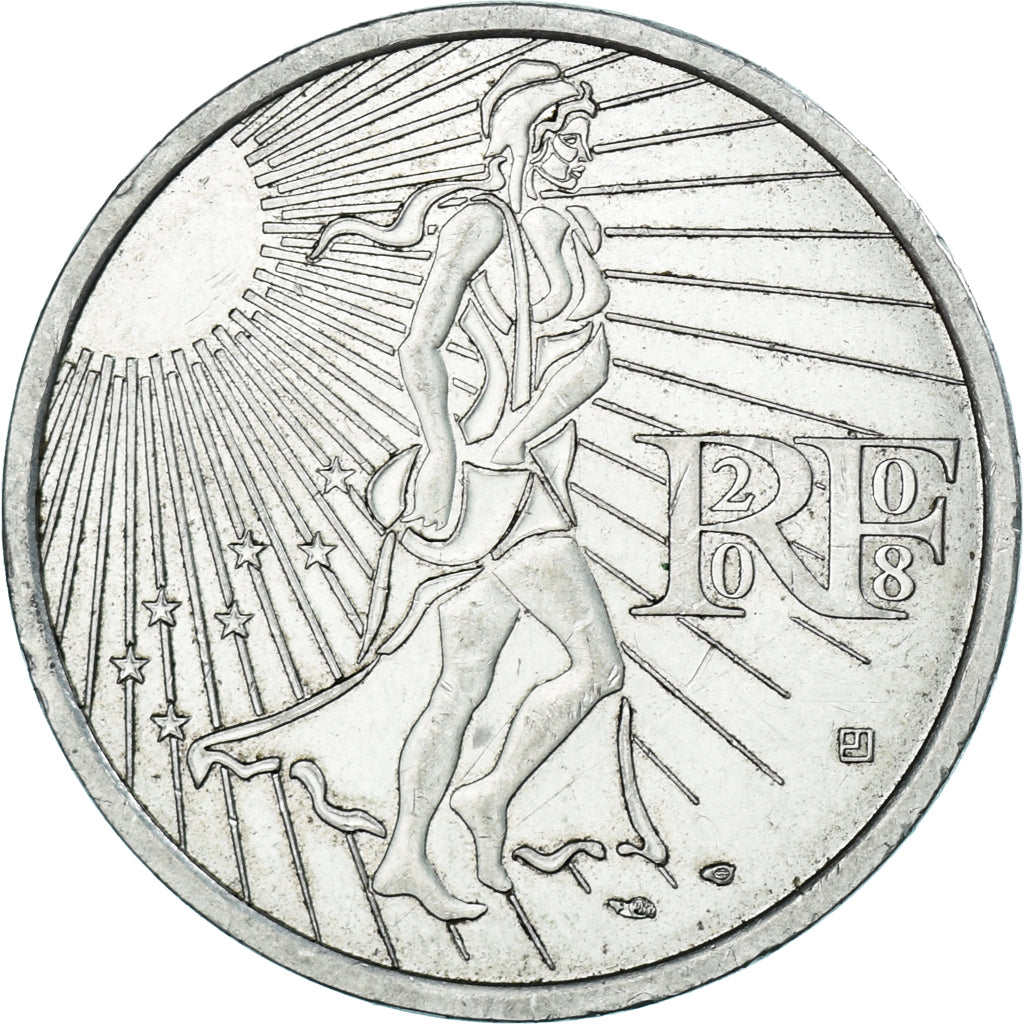 France, 15 Euro, 2008, AU(55-58), Silver, Gadoury:2, KM:1535