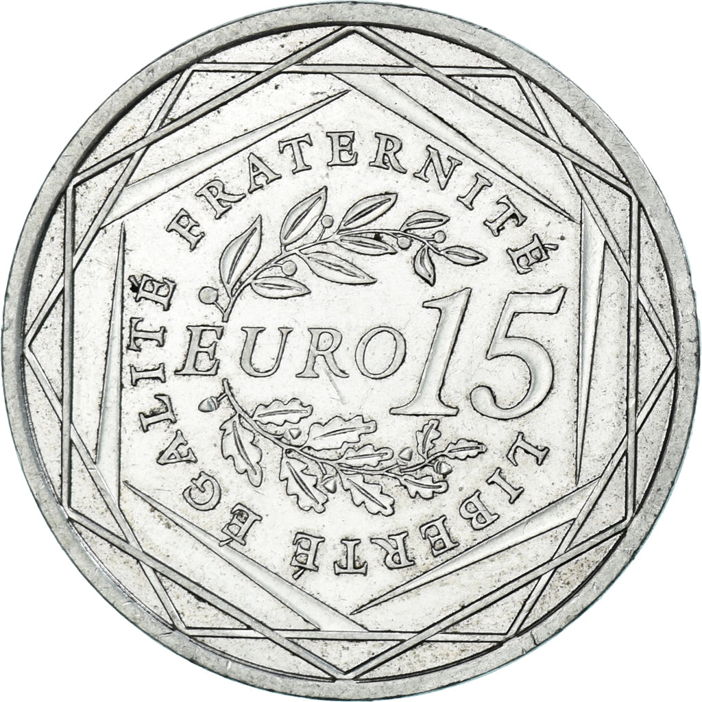 France, 15 Euro, 2008, AU(55-58), Silver, Gadoury:2, KM:1535