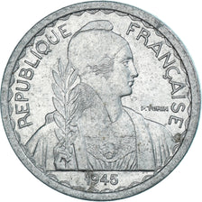 Münze, FRENCH INDO-CHINA, 10 Cents, 1945, Paris, SS+, Aluminium, KM:28.1