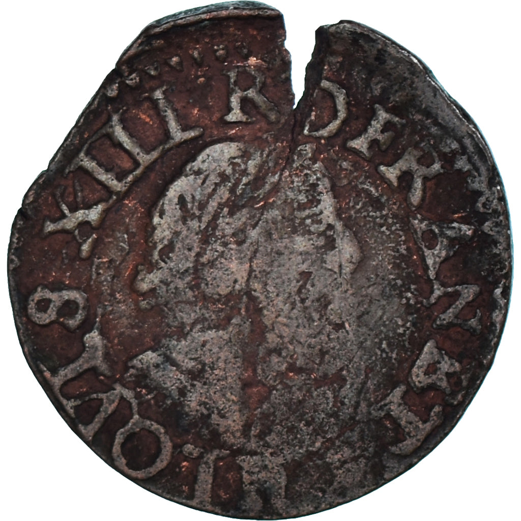 Munten, Frankrijk, Louis XIII, Double Tournois, 1638, Vallée du Rhône, ZG+