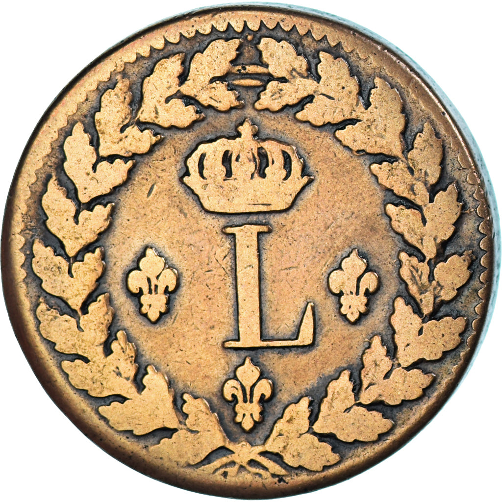 Monnaie, France, Louis XVIII, Decime, 1815, Strasbourg, TB, Bronze