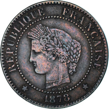 Münze, Frankreich, Cérès, 2 Centimes, 1878, Paris, SS, Bronze, KM:827.1
