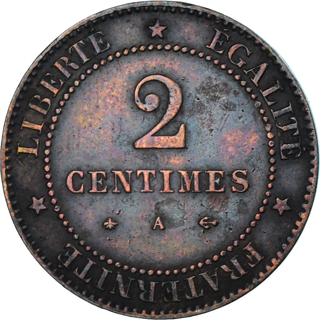 Münze, Frankreich, Cérès, 2 Centimes, 1878, Paris, SS, Bronze, KM:827.1
