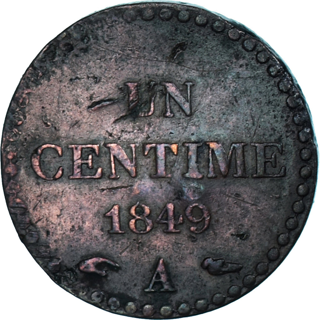 Coin, France, Dupré, Centime, 1849, Paris, F(12-15), Bronze, KM:754, Gadoury:84