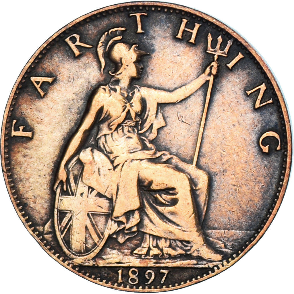 Coin, Great Britain, Victoria, Farthing, 1897, VF(20-25), Bronze, KM:788.1