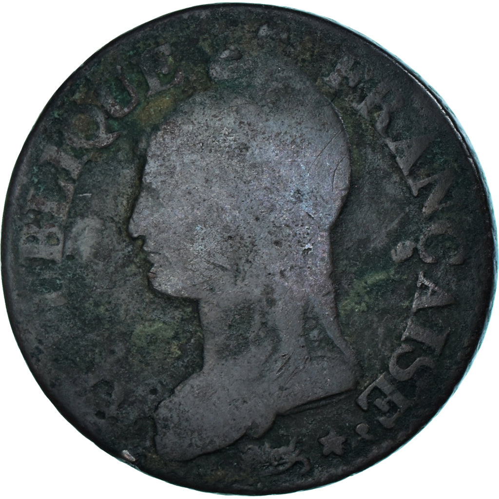 Moneta, Francja, Dupré, 5 Centimes, AN 8, Strasbourg, F(12-15), Brązowy