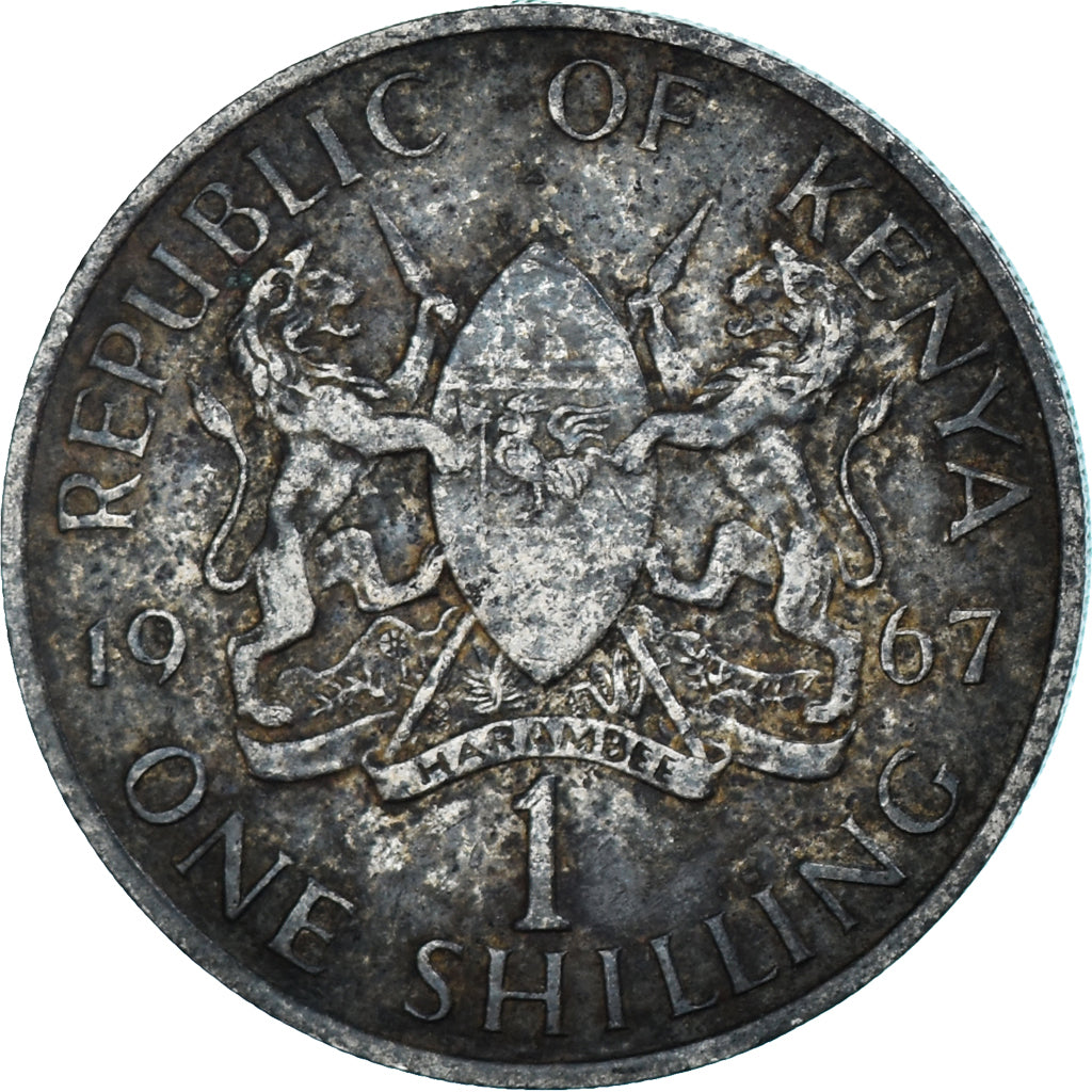 Moneta, Kenya, Shilling, 1967, MB, Rame-nichel, KM:5