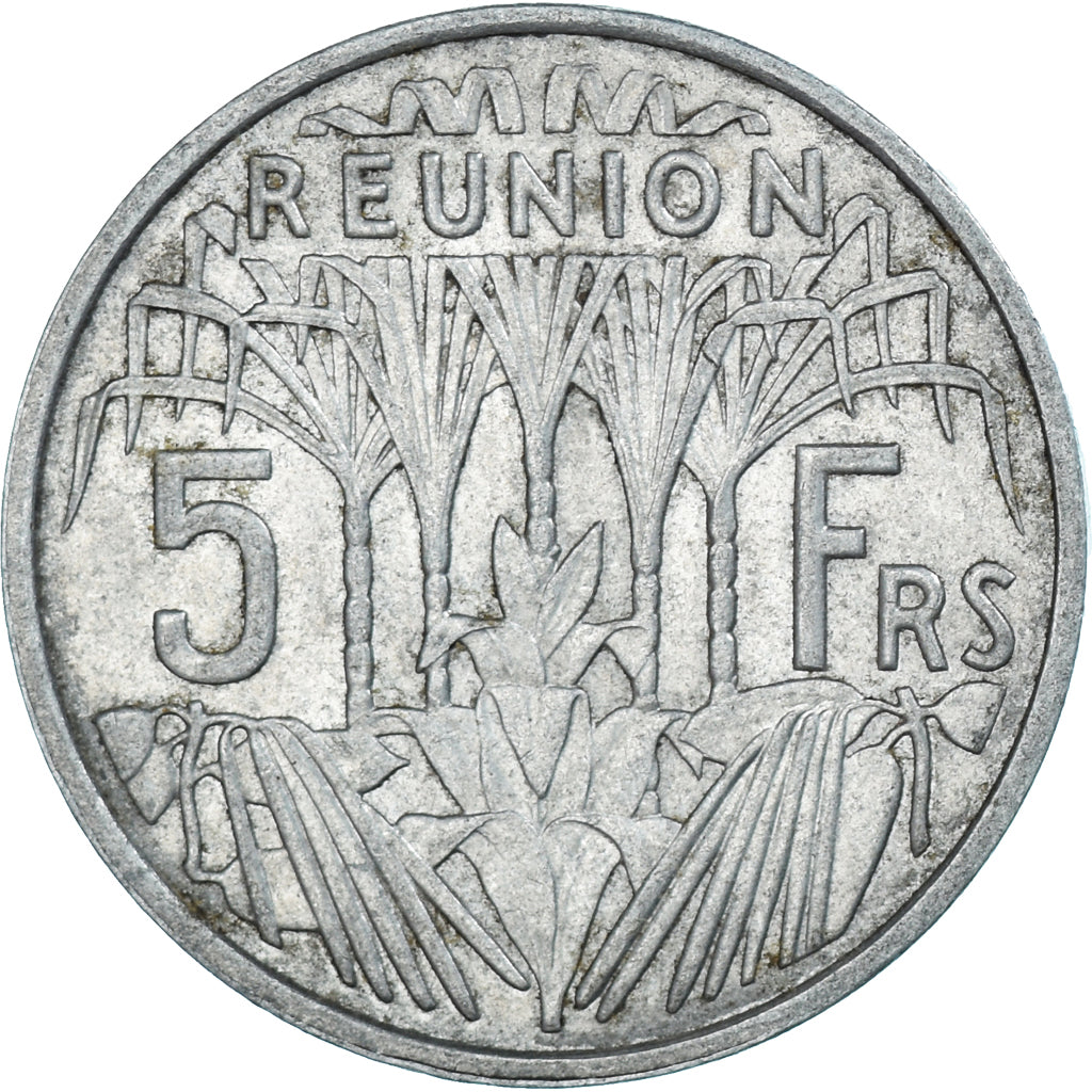 Coin, Réunion, 5 Francs, 1955, EF(40-45), Aluminum, KM:9
