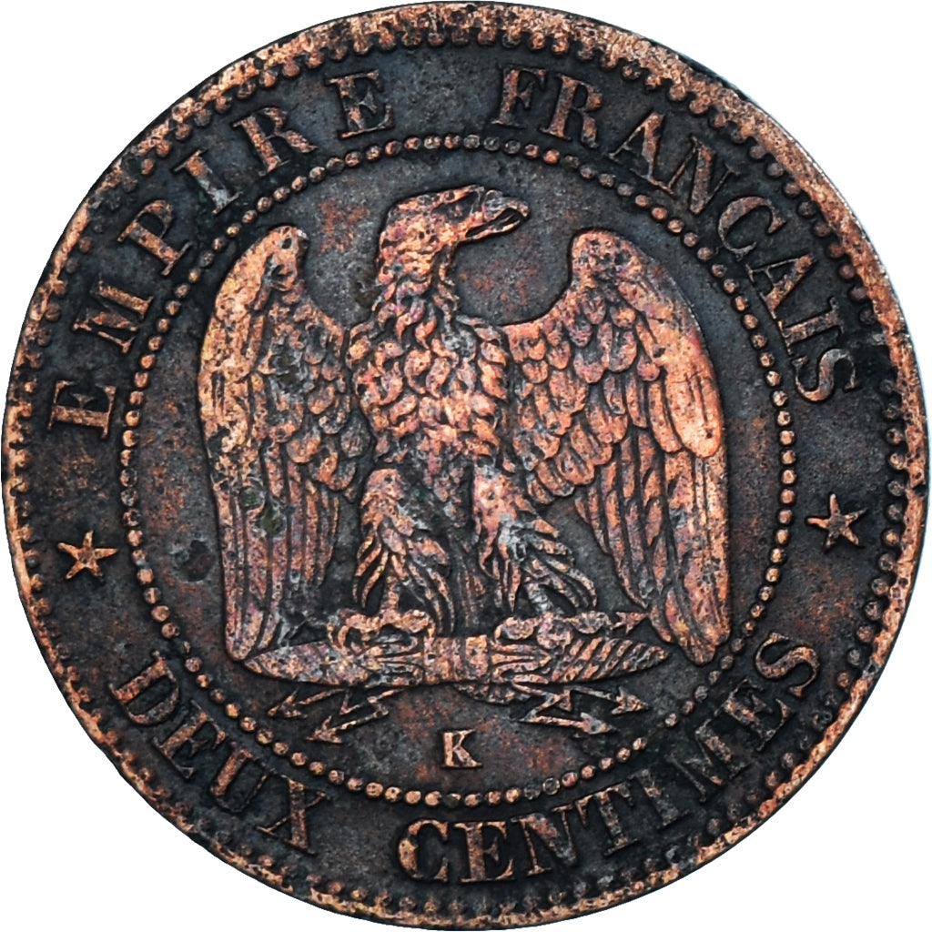 Monnaie, France, Napoleon III, Napoléon III, 2 Centimes, 1862, Bordeaux, TB+
