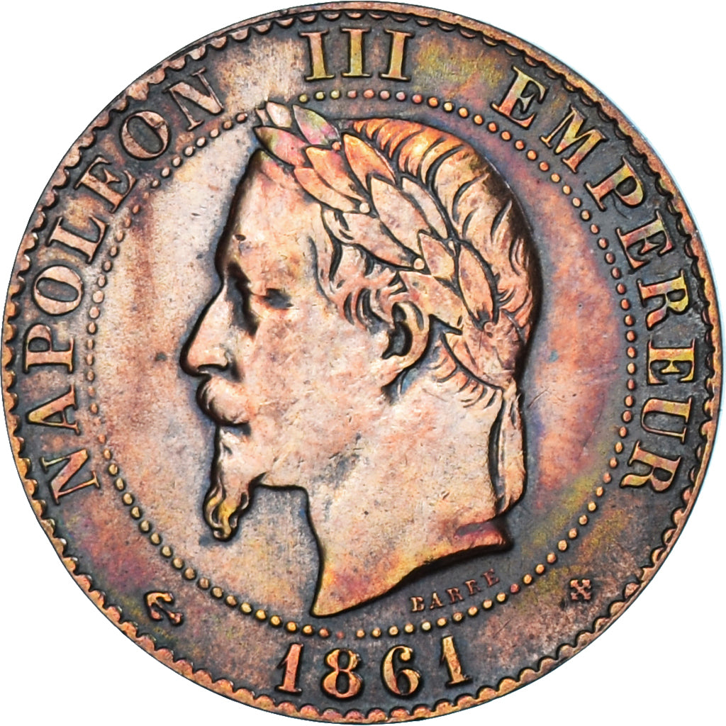 Monnaie, France, Napoleon III, Napoléon III, 2 Centimes, 1861, Strasbourg, TTB