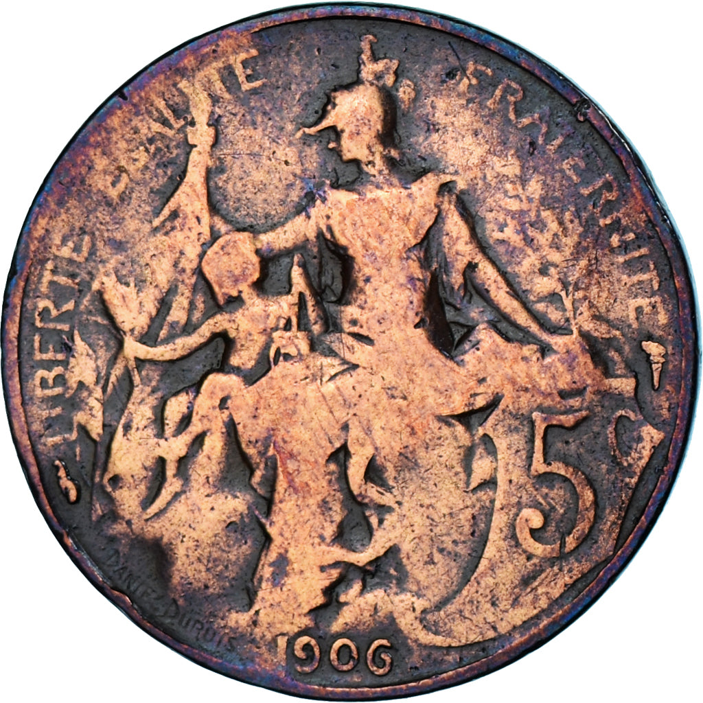 Moneda, Francia, Dupuis, 5 Centimes, 1906, Paris, BC, Bronce, KM:842