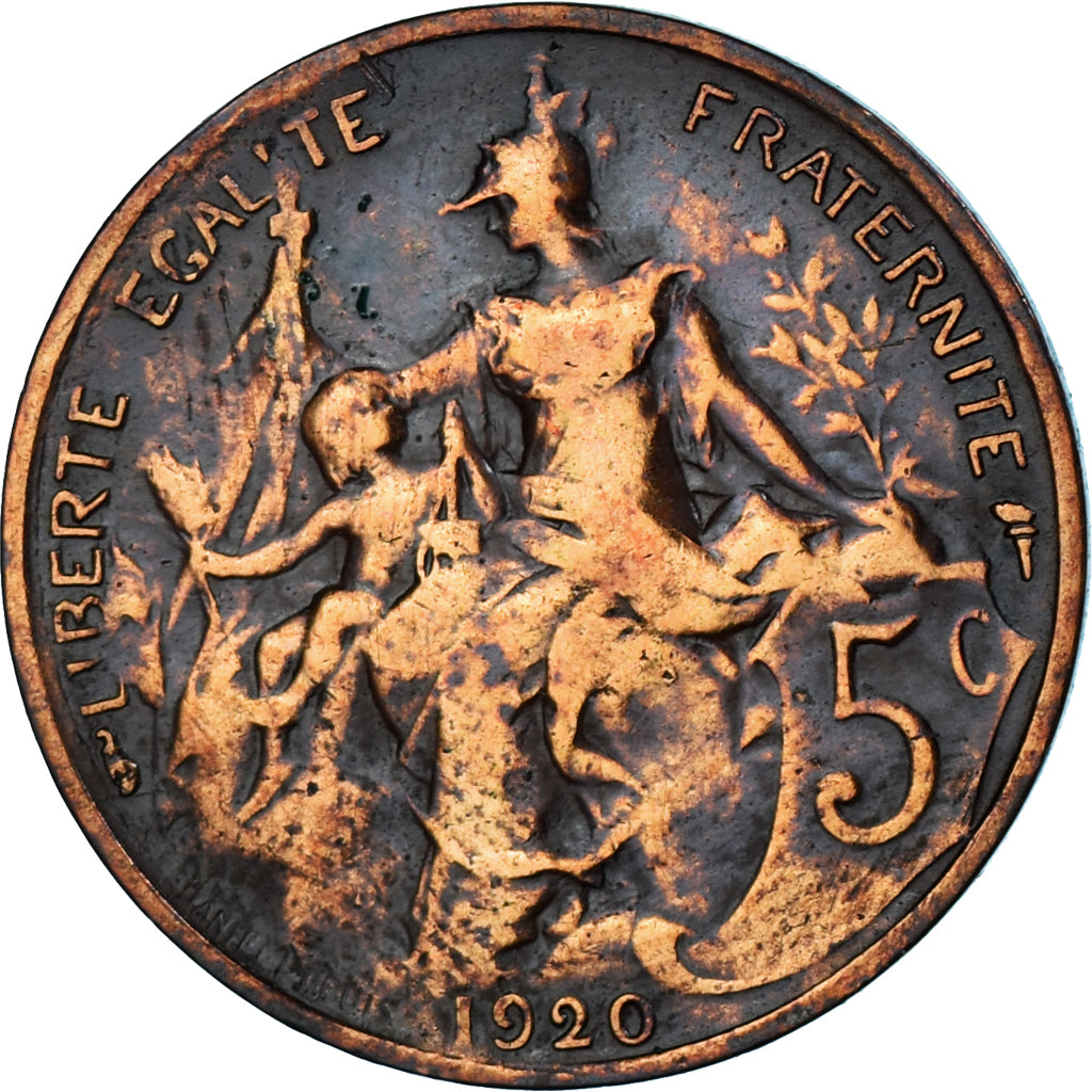Coin, France, Dupuis, 5 Centimes, 1920, Paris, VF(20-25), Bronze, KM:842