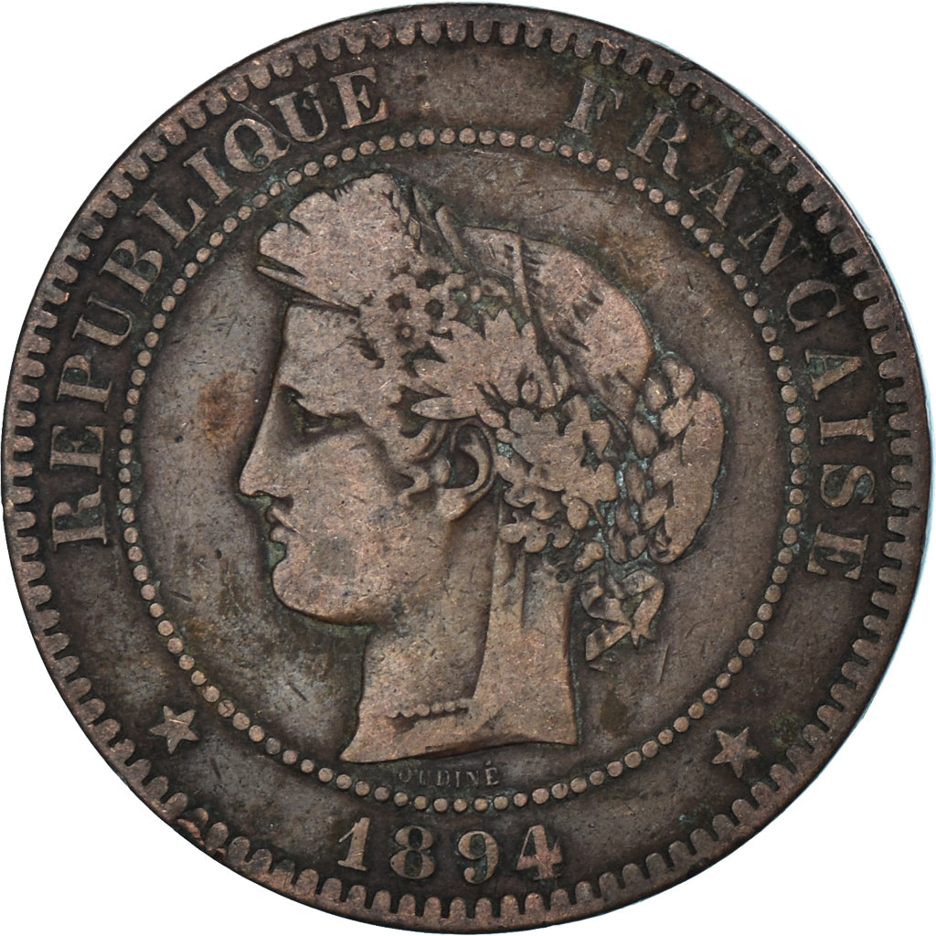 Coin, France, Cérès, 10 Centimes, 1894, Paris, VF(20-25), Bronze, KM:815.1