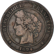 Coin, France, Cérès, 10 Centimes, 1894, Paris, VF(20-25), Bronze, KM:815.1
