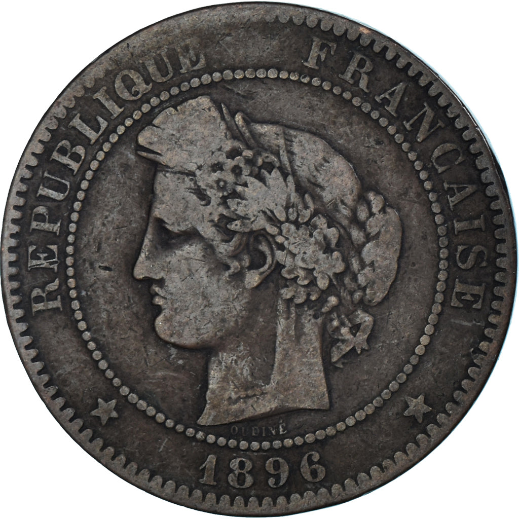 Moneta, Francia, Cérès, 10 Centimes, 1896, Paris, MB, Bronzo, KM:815.1