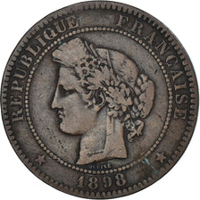 Moneta, Francia, Cérès, 10 Centimes, 1898, Paris, MB, Bronzo, KM:815.1