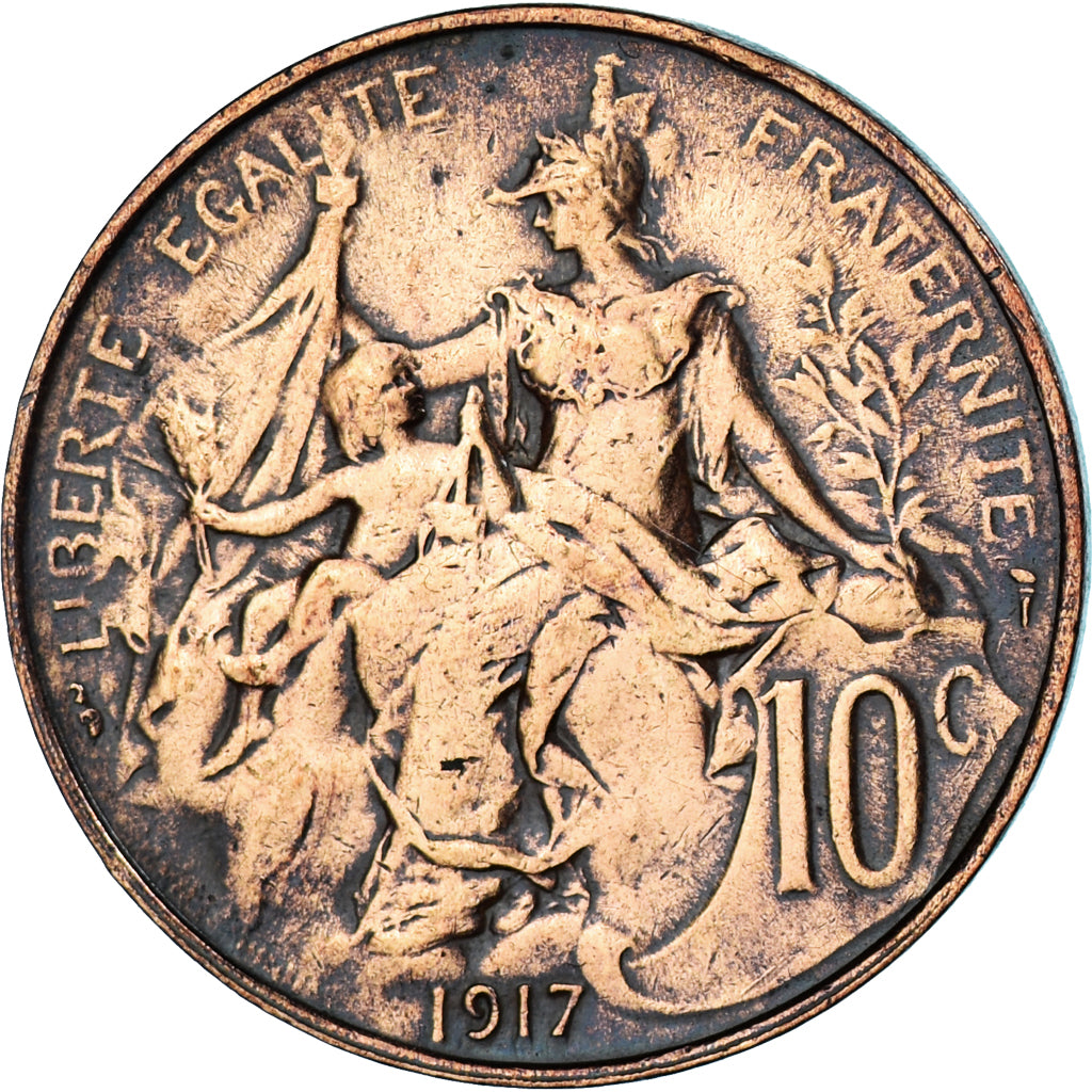 Monnaie, France, Dupuis, 10 Centimes, 1917, Paris, TB, Bronze, Gadoury:277