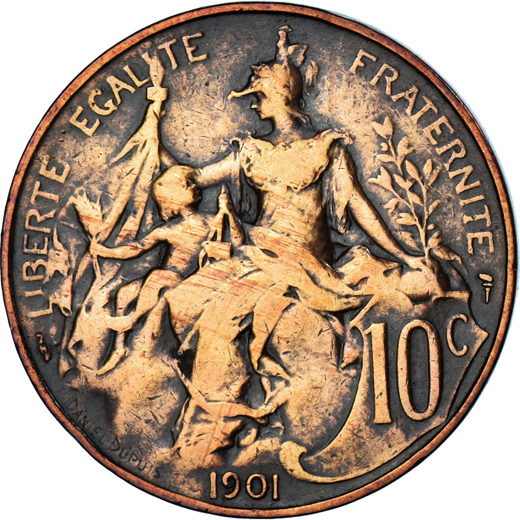 Coin, France, Dupuis, 10 Centimes, 1901, Paris, VF(20-25), Bronze, KM:843