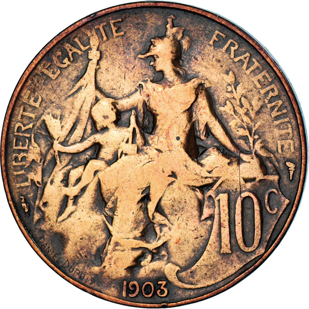Monnaie, France, Dupuis, 10 Centimes, 1903, Paris, TB, Bronze, Gadoury:277