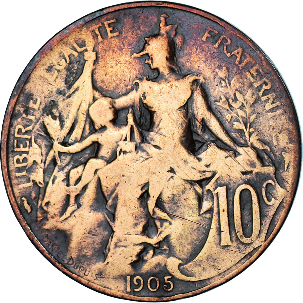 Münze, Frankreich, Dupuis, 10 Centimes, 1905, Paris, Rare, S, Bronze, KM:843
