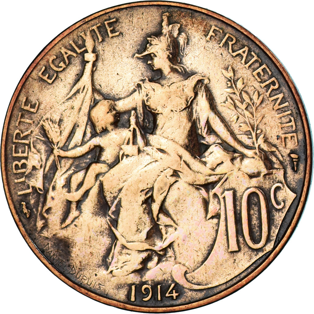 Monnaie, France, Dupuis, 10 Centimes, 1914, Paris, TB, Bronze, Gadoury:277
