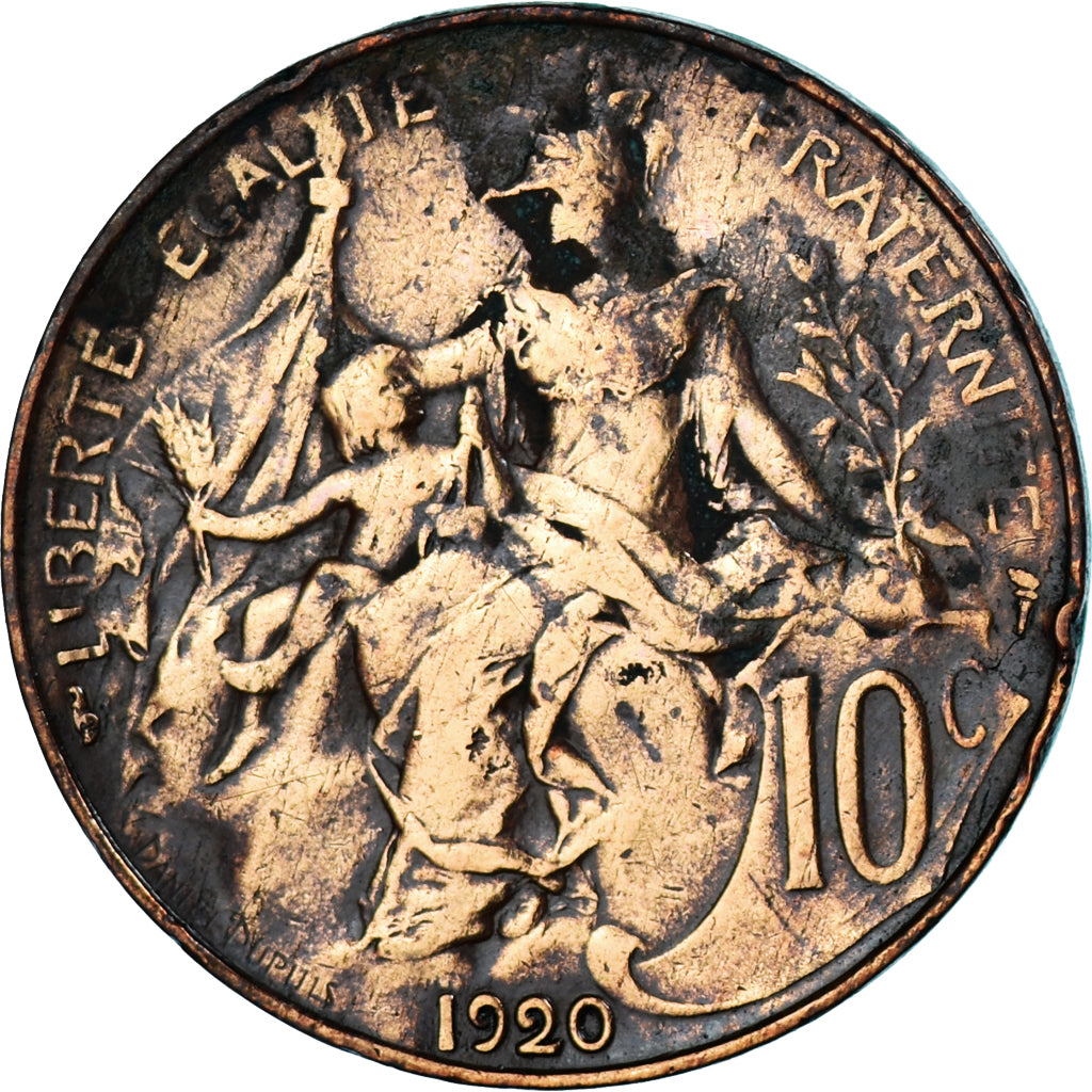 Coin, France, Dupuis, 10 Centimes, 1920, Paris, VF(20-25), Bronze, KM:843