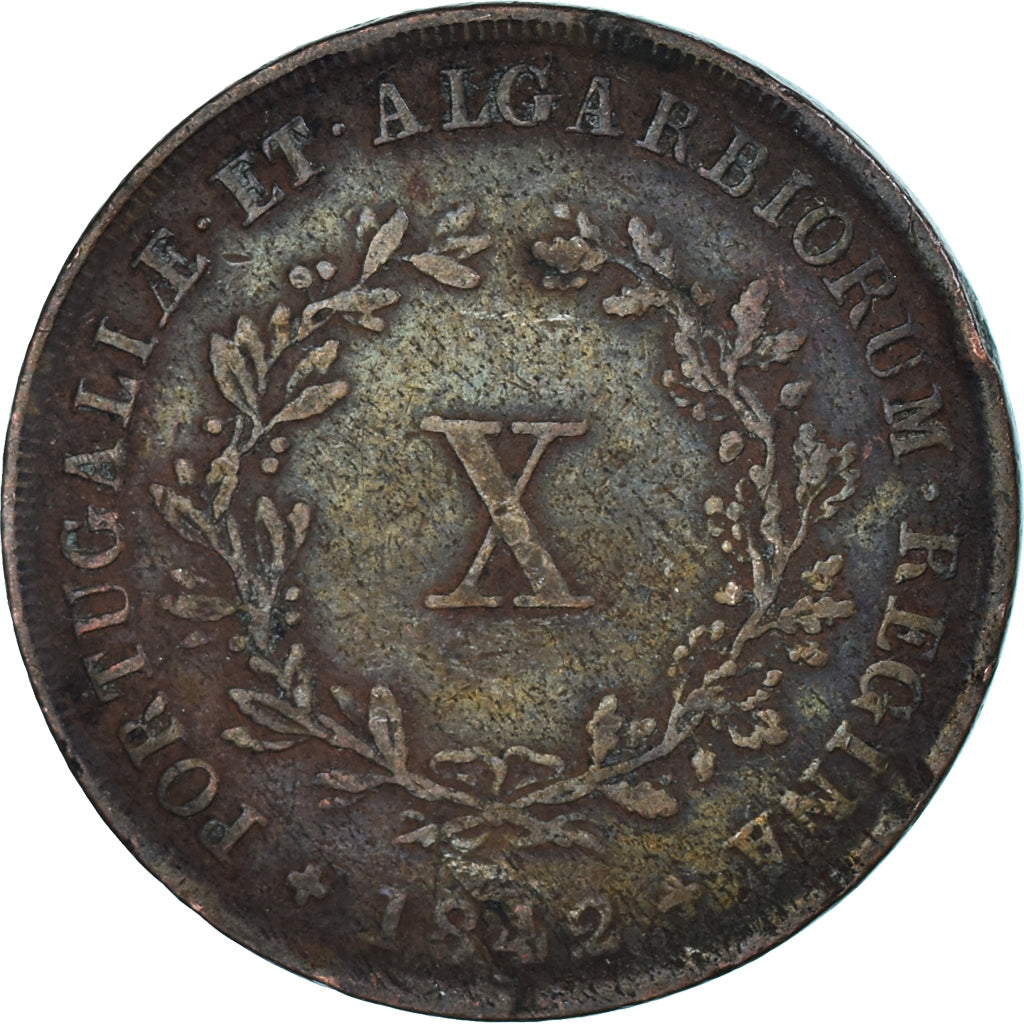 Moneda, Portugal, Maria II, 10 Reis, 1842, BC+, Cobre, KM:481