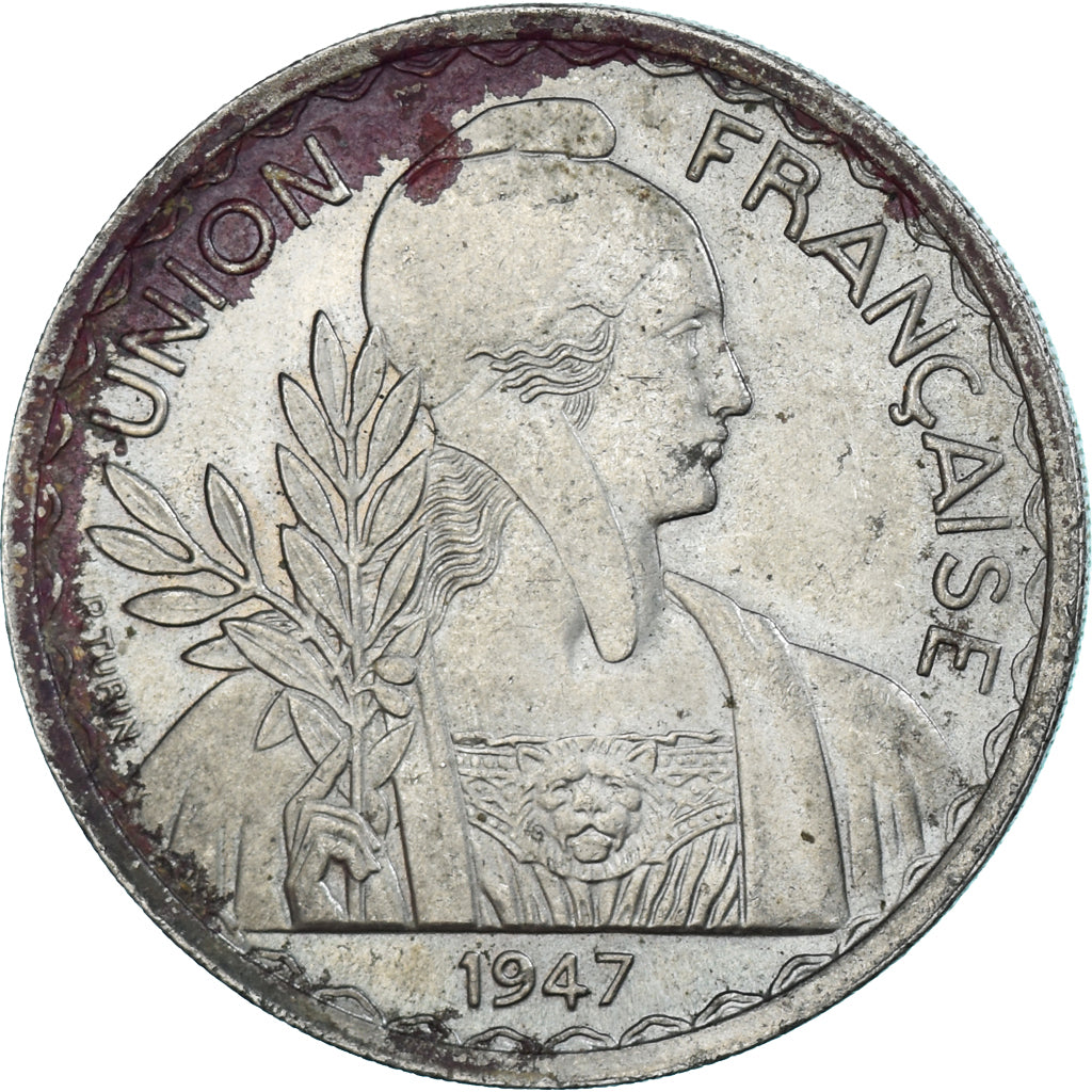 Moneta, FRANCUSKIE INDOCHINY, Piastre, 1947, Paris, VF(30-35), Miedź-Nikiel