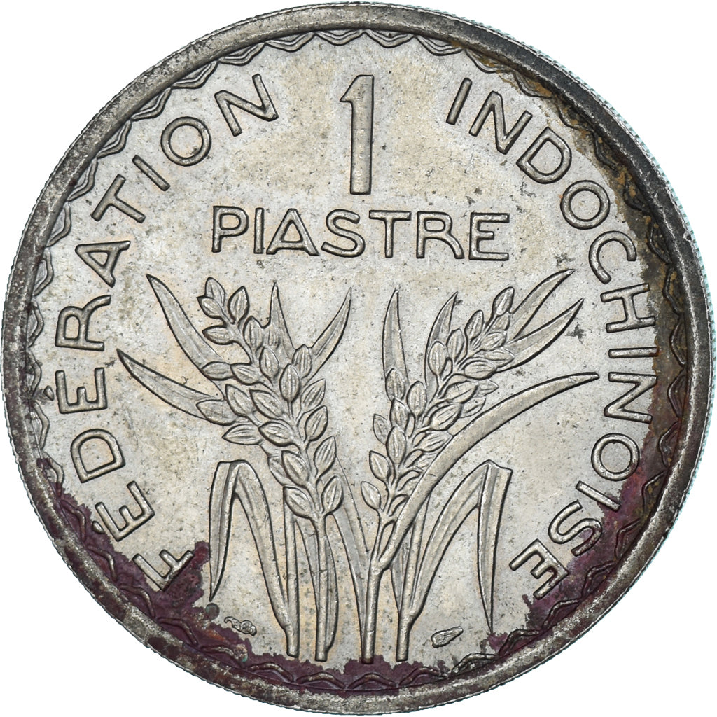 Moneta, FRANCUSKIE INDOCHINY, Piastre, 1947, Paris, VF(30-35), Miedź-Nikiel