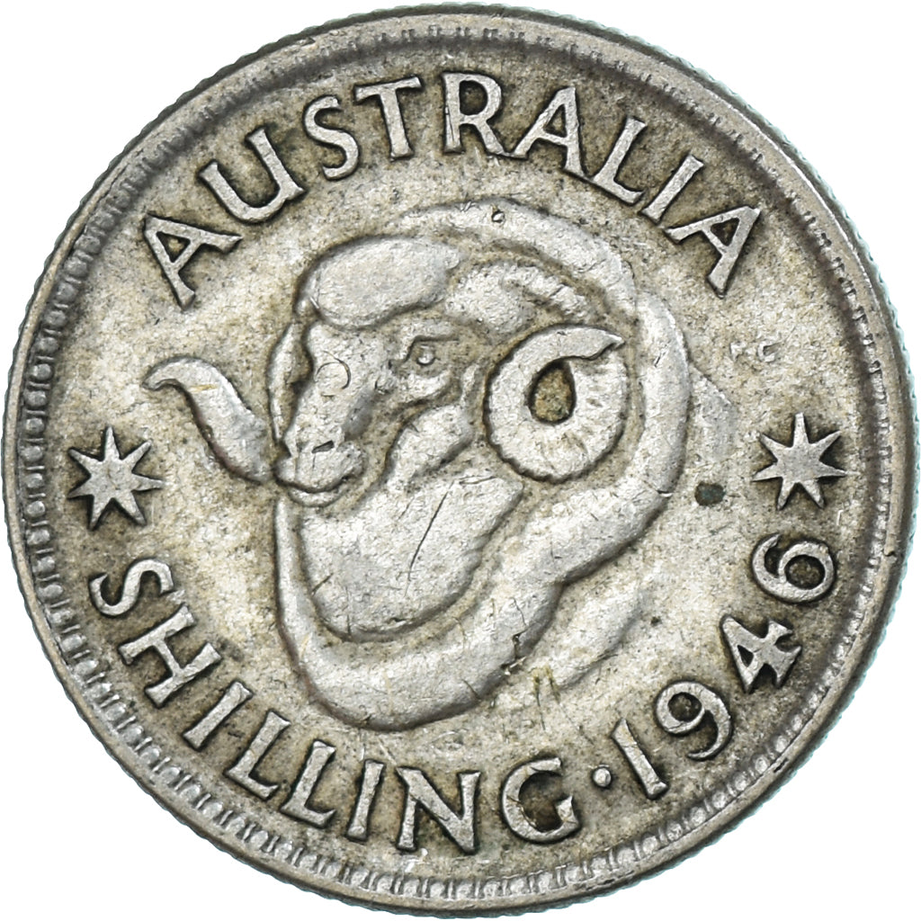 Coin, Australia, George VI, Shilling, 1946, Melbourne, VF(30-35), Silver, KM:39a